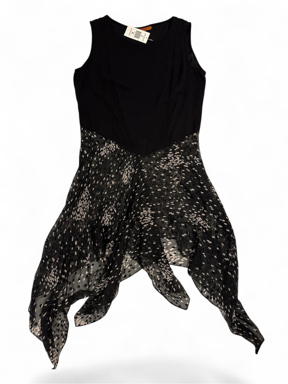 Harari Vintage Silk/Rayon Asymmetrical Handkerchief-HemTunic SZ. XS, NWT